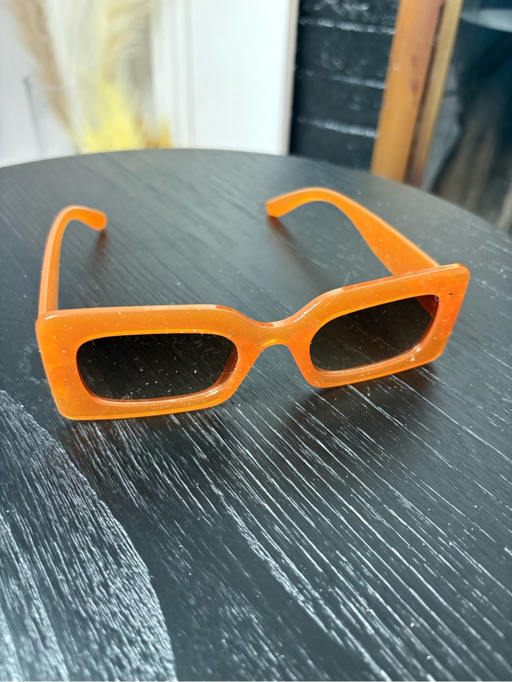 Women’s Orange Rectangular Sunglasses